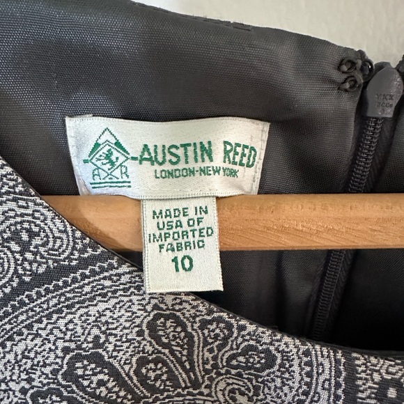 Austin Reed Vtg 90’s Sheath Paisley Mid Length Dress-Black/grey-Classic Design - Picture 3 of 9